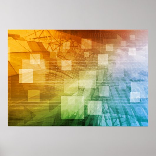 Computerwetenschap als Abstracte achtergrondkunst Poster (Voorkant)