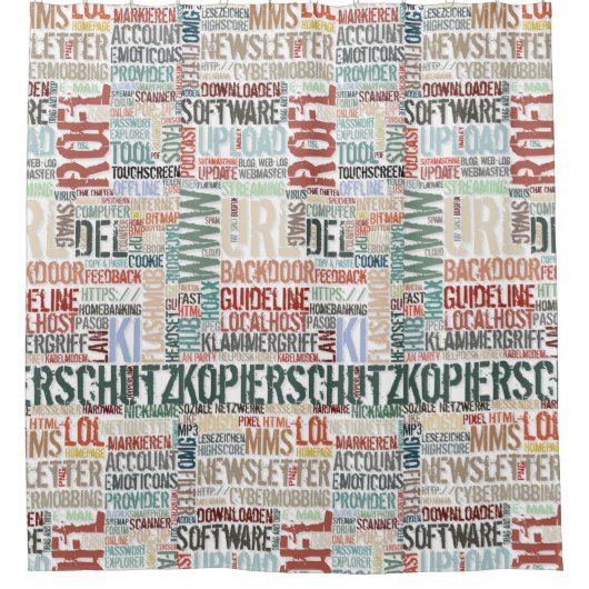 Computerwoordenboek in kleur douchegordijn (Voorkant)