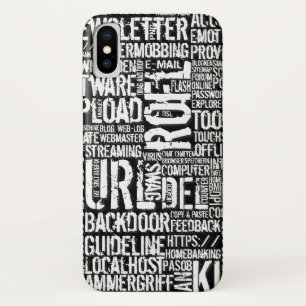 Computerwoordenboek monochroom iPhone x hoesje