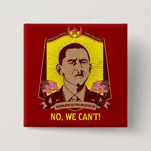 Comrade Obama Slogan Button (Voorkant)