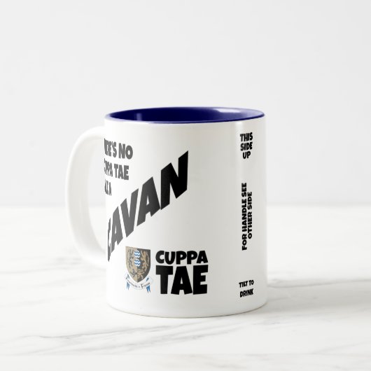 Comté Cavan Irlande Mug à café à deux tons (Devant gauche)