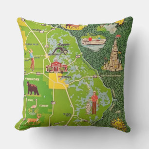Comté de Citrus Floride Coussin personnalisé illus