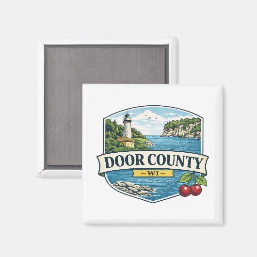 Comté de Door, phare du Wisconsin et aimant du lac (Recto/Verso)