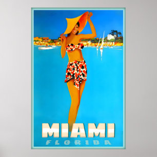 Comté de Miami Dade Floride Affiche de voyage Atla