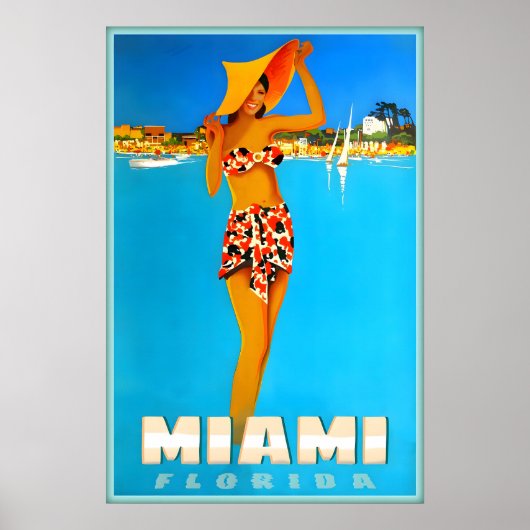 Comté de Miami Dade Floride Affiche de voyage Atla (Devant)