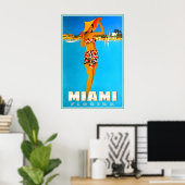 Comté de Miami Dade Floride Affiche de voyage Atla (Bureau à domicile)