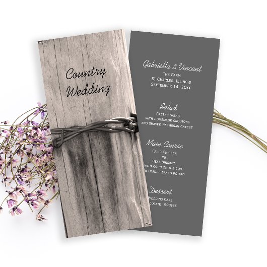 Comté de Ranch Wedding Menu