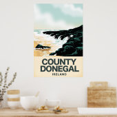 Comté Donegal Affiche de voyage en bord de mer (Cuisine)