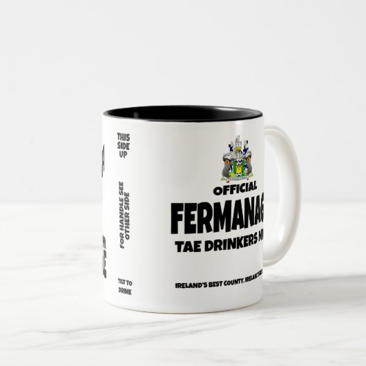 Comté Fermanagh Irlande Mug à café à deux tons (Devant droit)