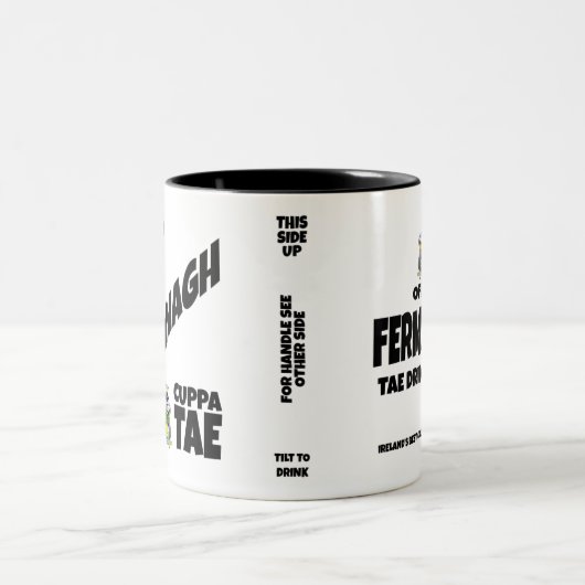 Comté Fermanagh Irlande Mug à café à deux tons (Centre)