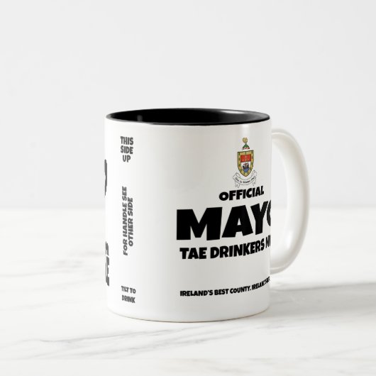 Comté Mayo Irlande Mug à café à deux tons (Devant droit)