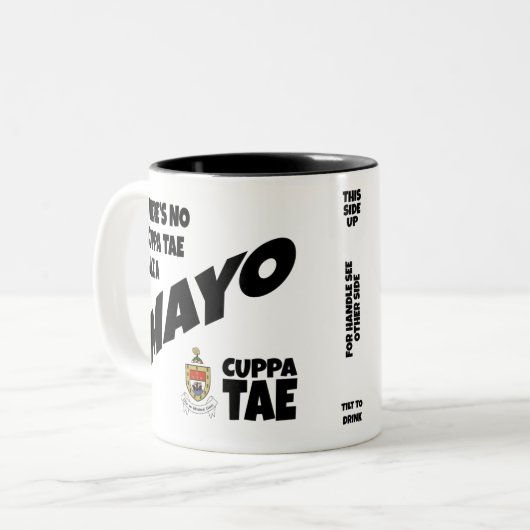 Comté Mayo Irlande Mug à café à deux tons (Devant gauche)