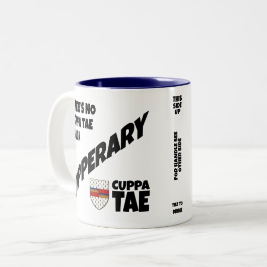 Comté Tipperary Irlande Mug à café à deux tons (Devant gauche)