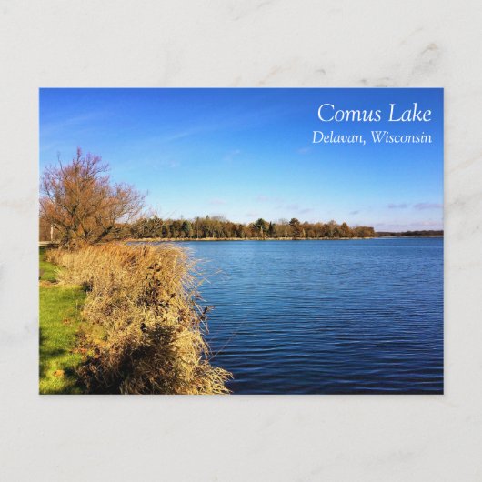 Comus Lake, Delavan, Wisconsin Briefkaart (Voorkant)