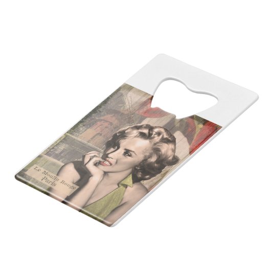 CON13CRBWRD-V4 The Thinker Red Lips.tif Kredietkaart Flessenopener (Voorkant Gekanteld)