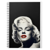 CON24BW-V4 Red Lips Marilyn in BLACK.tif Notitieboek (Voorkant)