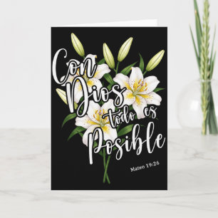 Con Dios Todo Es Posible T-shirt Christelijk Spaan Kaart