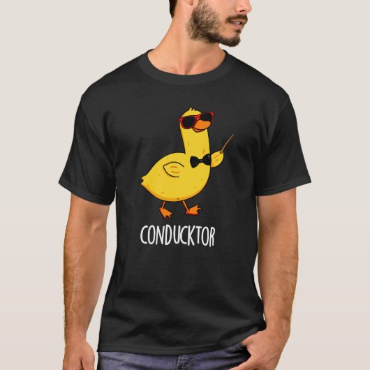 Con-duck-tor Grappige Muziek Dirigent Duck Pun Dar T-shirt (Voorkant)