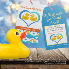 Con·Quack·Ulations! Cruising Ducks Voorbedrukt Cadeaulabel