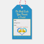 Con·Quack·Ulations! kruisende eenden blanco Cadeaulabel (Voorkant)