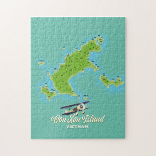 Con Son eiland kaart Vietnam Legpuzzel