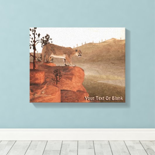 Concentratie - Cougar Canvas Afdruk (Insitu (Houten vloer))