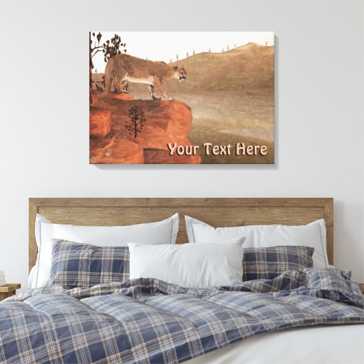 Concentratie - Cougar Canvas Afdruk (Insitu (Slaapkamer))