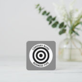 Concentreerde cirkels - Grijs #7F7F7F Vierkante Visitekaartje (Staand voorkant)