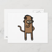 Concentrerende aap briefkaart (Voorkant / Achterkant)