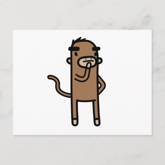 Concentrerende aap briefkaart (Voorkant)