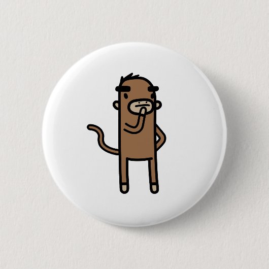 Concentrerende aap ronde button 5,7 cm (Voorkant)