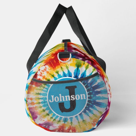 Concentric Rainbow Tie Dye monogram personalized Plunjezak (Rechts)
