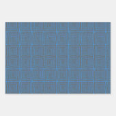 Concentric Wavy Squares on a mottled blue paintbox Inpakpapier Vel (Voorkant 3)