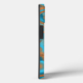 Concentrische cirkelgradiënt Oranje rustturquoise Case-Mate iPhone Case (Achterkant / Rechts)