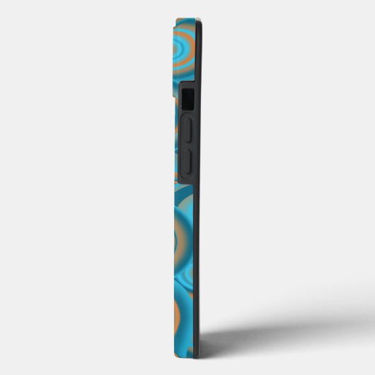 Concentrische cirkelgradiënt Oranje rustturquoise Case-Mate iPhone Case (Achterkant / Links)