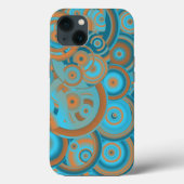 Concentrische cirkelgradiënt Oranje rustturquoise Case-Mate iPhone Case (Achterkant)