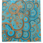 Concentrische cirkelgradiënt Oranje rustturquoise Douchegordijn (Voorkant)