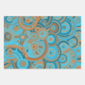 Concentrische cirkelgradiënt Oranje rustturquoise Inpakpapier Vel (Voorkant 3)