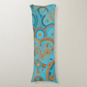 Concentrische cirkelgradiënt Oranje rustturquoise Lichaamskussen (Voorkant Verticaal)