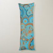 Concentrische cirkelgradiënt Oranje rustturquoise Lichaamskussen (Achterkant (Verticaal))