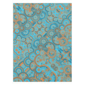 Concentrische cirkelgradiënt Oranje rustturquoise Tafelkleed (Voorkant)