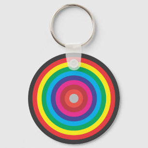 concentrische cirkels gekleurd doel sleutelhanger