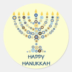 Concentrische cirkels Menorah Sticker