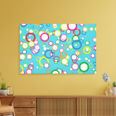 Concentrische cirkels met platte canvas afdrukken (Insitu (Woonkamer))
