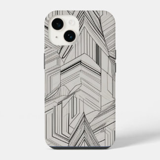 concentrische driehoekslijnkunst iPhone 14 hoesje