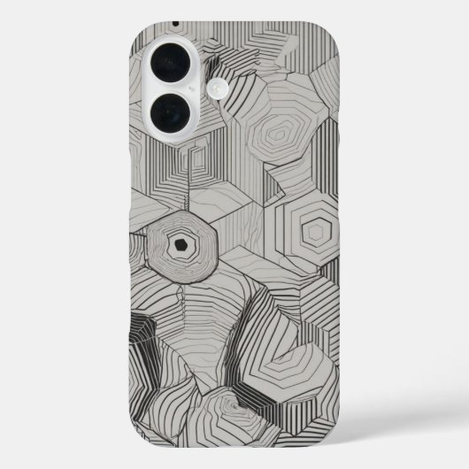 concentrische hexagons lijnkunst Case-Mate iPhone case (Achterkant)