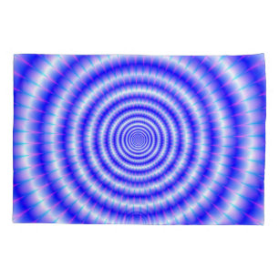 Concentrische ringen in Blauw en Wit Kussensloop
