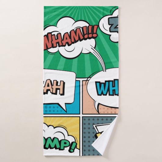 concept créatif Abstrait comic pop art style blan (Serviette de bain)