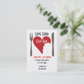 Concept de carte de visite de nourriture d'amour (Debout devant)