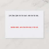 Concept de carte de visite de nourriture d'amour (Dos)